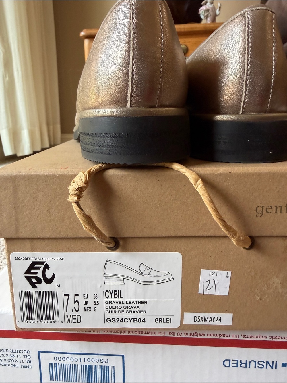 Kenneth Cole Metallic Brown Leather Slip-On Loafers